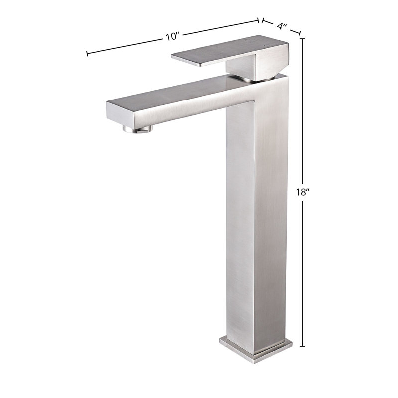 DAX Roma Single Handle Vessel Brass Bathroom Faucet, Nickel