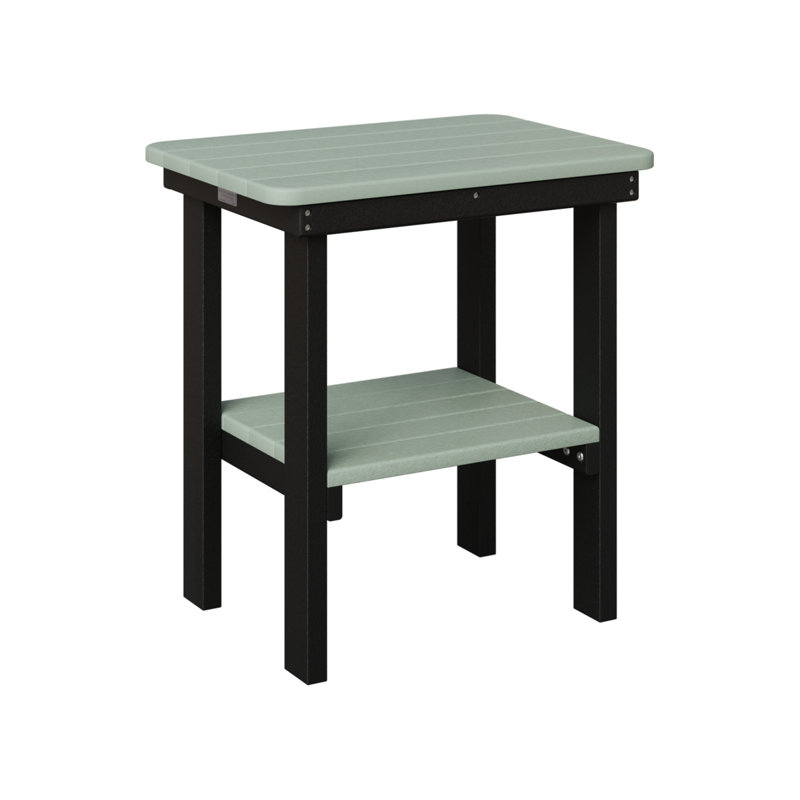 Berlin Gardens Rectangular End Dining Table, Black, Seafoam