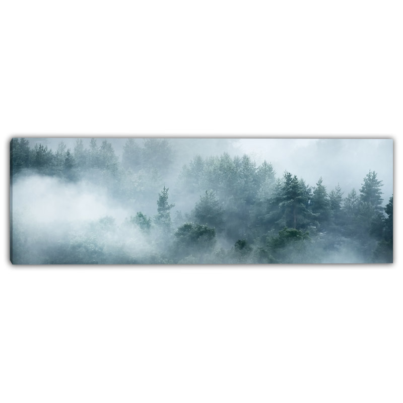 «Misty Pine Forest», art sur toile, H 20 po x l 60 po