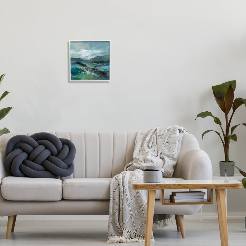 Art moderne de giclées de montagnes vertes modernes par Silvia Vassileva, H 12 po x l 12 po x P 1,5 po