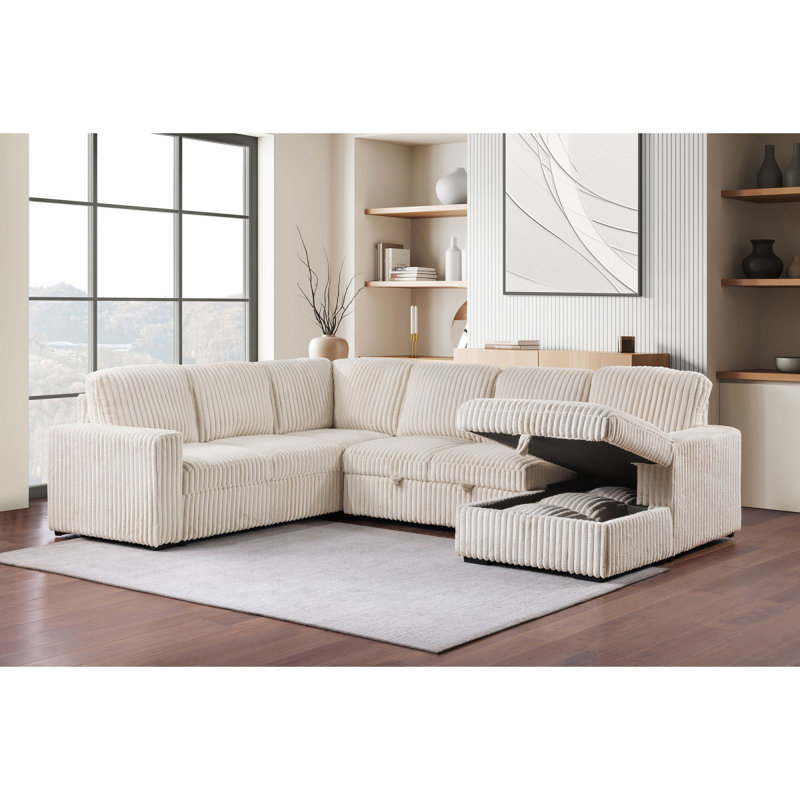 Canapé modulaire Thurston, Mélange de polyester brun clair