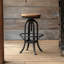 Swivel Solid Wood Adjustable Bar Stool