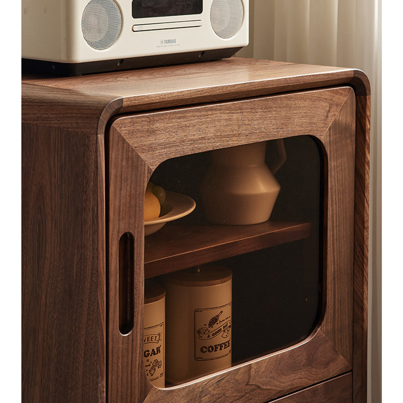 Simple Single Door Glass Accent Cabinet