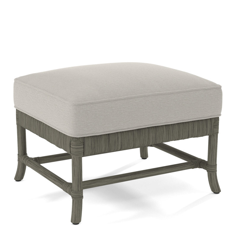 Lafayette Ottoman, Greystone, White Performance Fabric; 0851-94