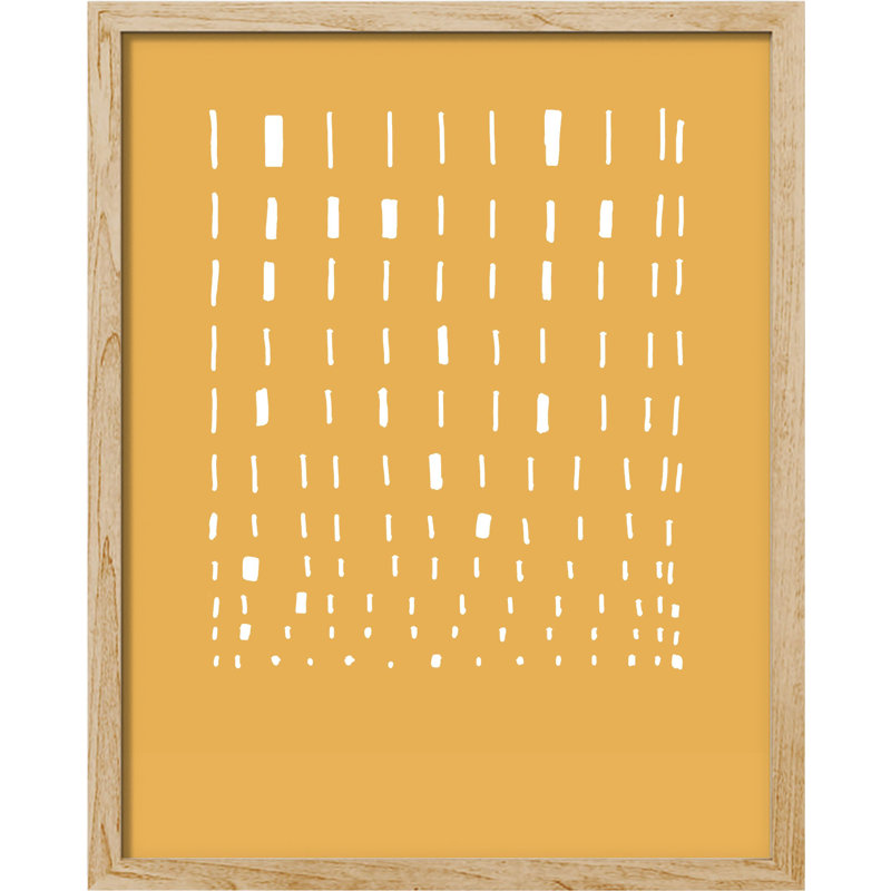 " Geometric Dot Pattern Yellow Abstract ", Natural, 14" H x 11" W