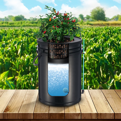 DWC Hydroponics Grow System Deep Water Culture with Top Drip 1 Bucket 5Gal