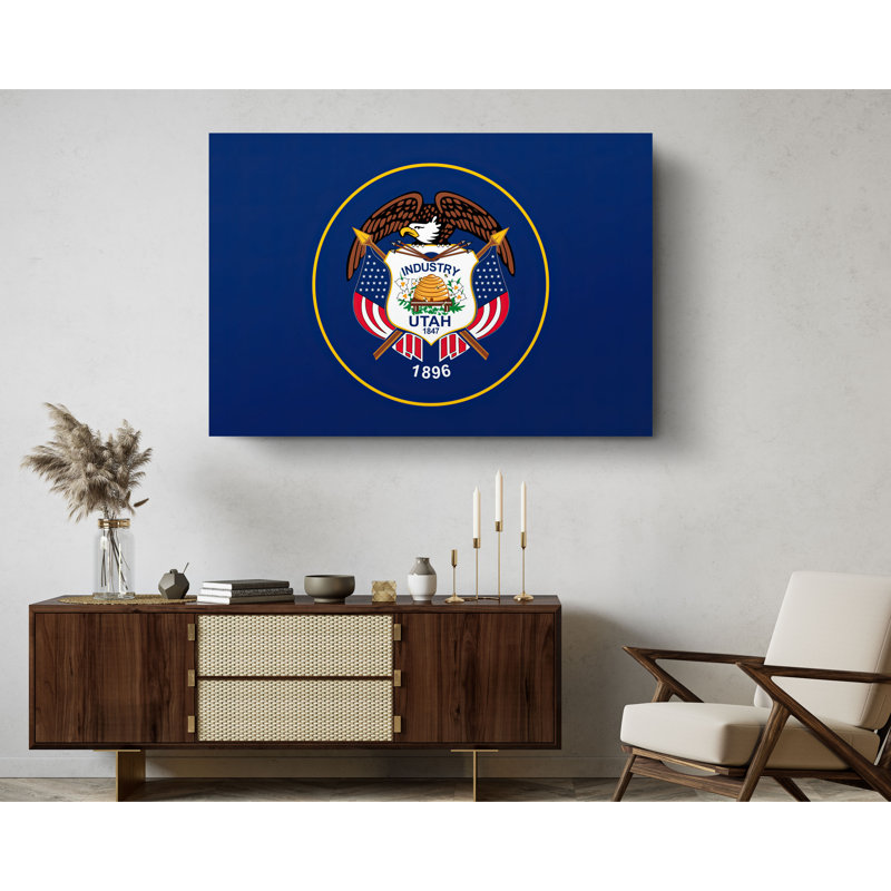 «Utah State Flag», impression sur toile tendue, L 36 po x H 24 po