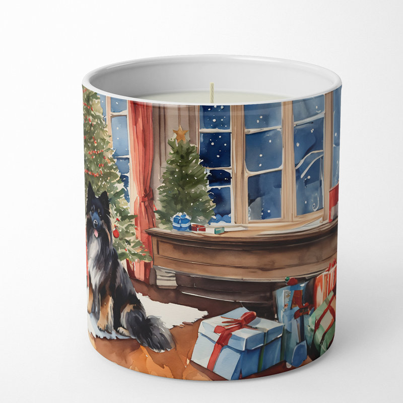 Bougie de Noël parfumée avec support en céramique