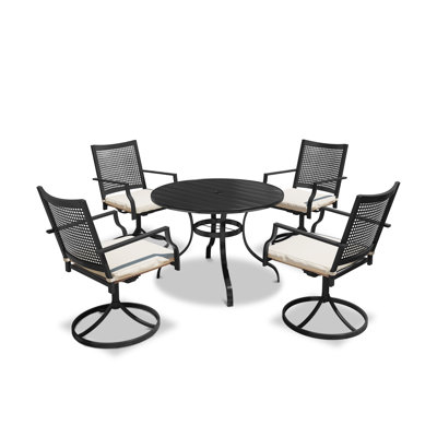 Faircloth Round 4 - Person Outdoor Dining Set with Cushions