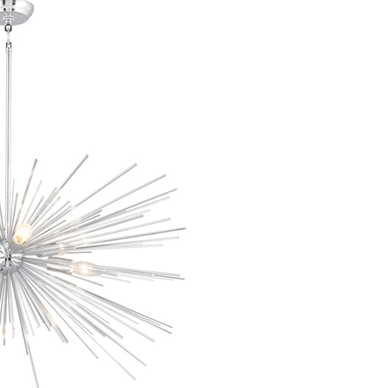 6 - Light Dimmable Sputnik Sphere Chandelier, Chrome, No