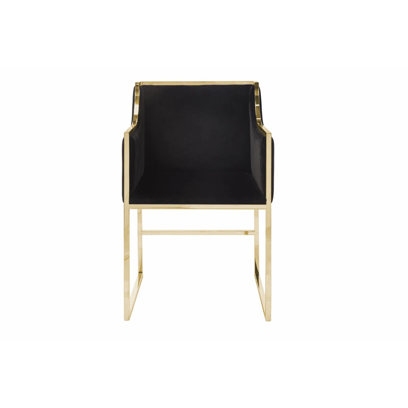 Rocha Bella Chair (Gold/Black Velvet), Black, Gold