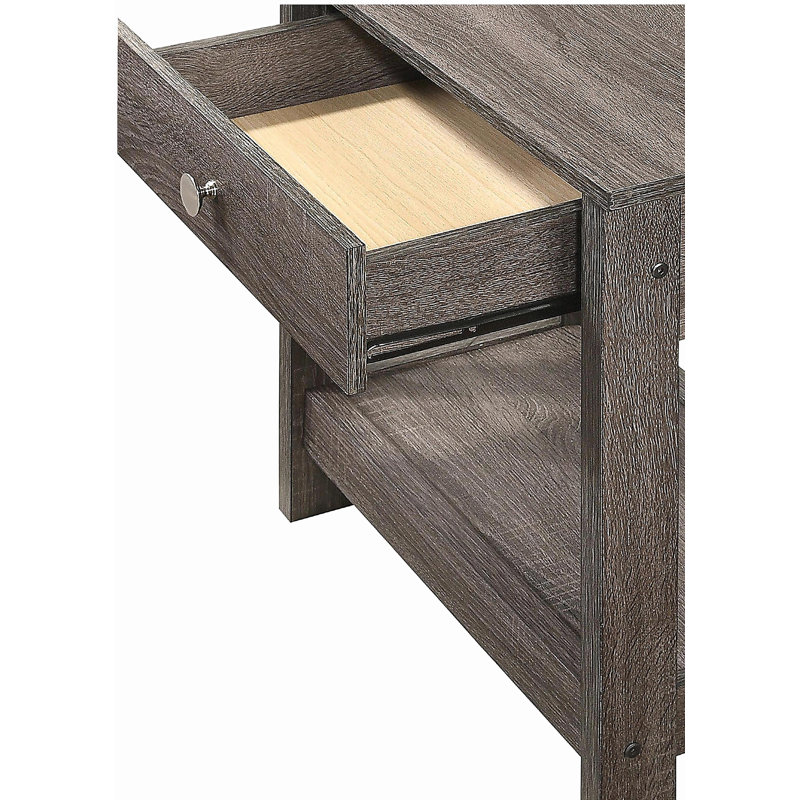 Table de chevet 1 tiroir rustique gris