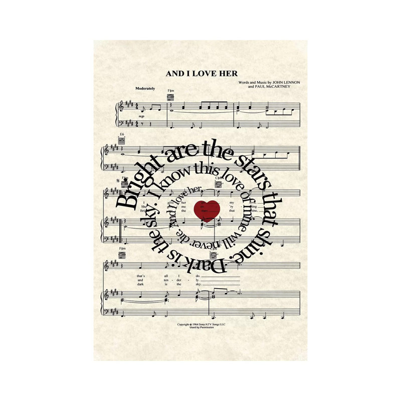 And I Love Her - Wrapped Canvas Print, 101.6 cm H x 66.04 cm W x 1.91 cm D