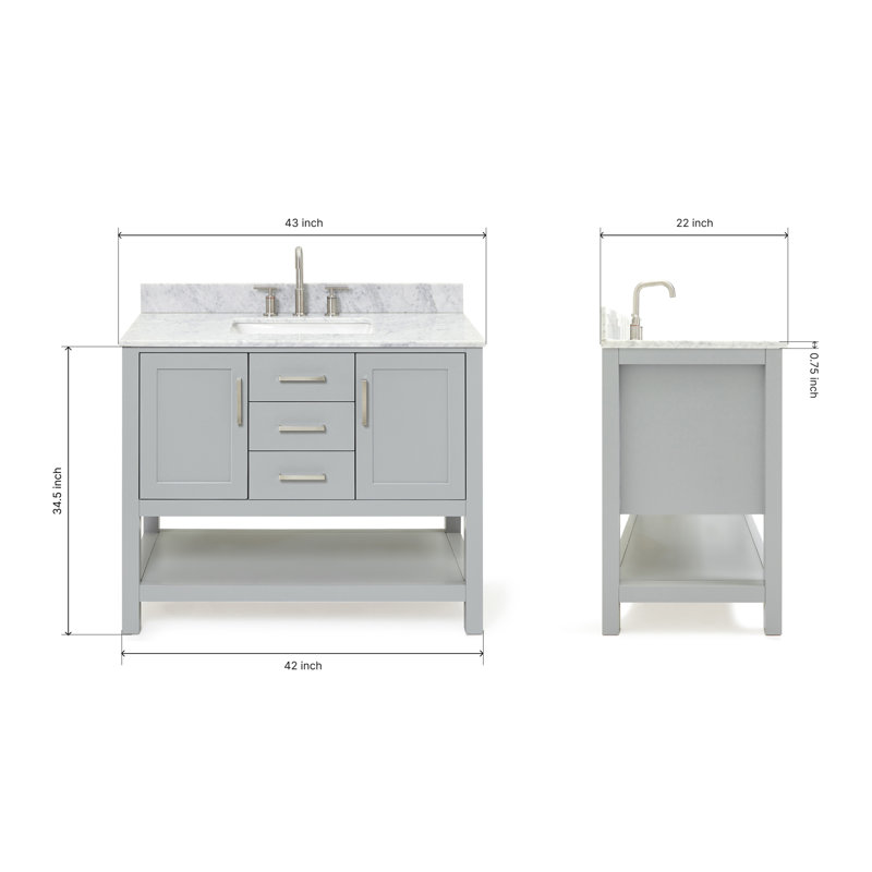 Bayhill 43'' W Single Vanity, Gray