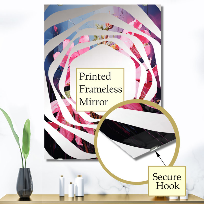 Lesh - Miroir mural fuchsia MIR134186, 40 po x 30 po