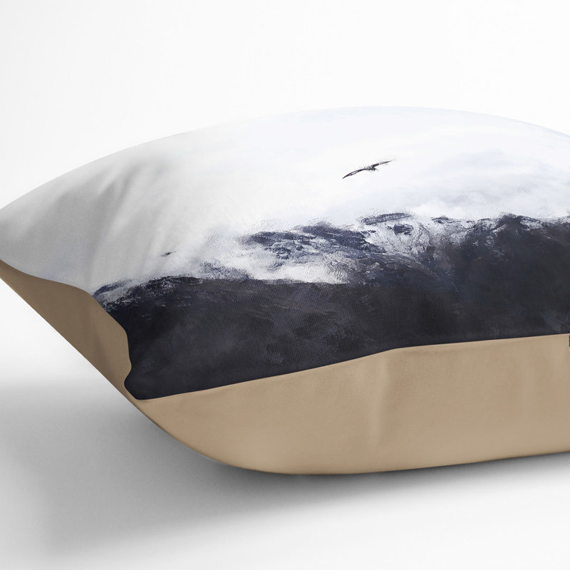 Eagle Flying over Colca Canyon Cushion with Filling, 55cm H x 55cm W x 20cm D, Stone