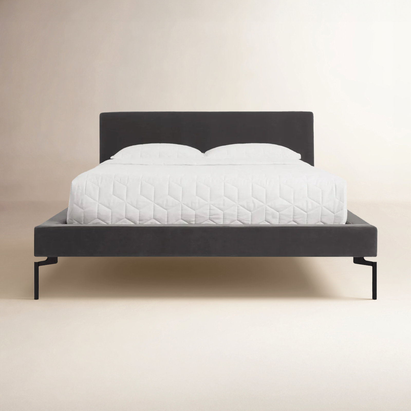 New Standard Upholstered Bed, Full, Condit Charcoal/Black