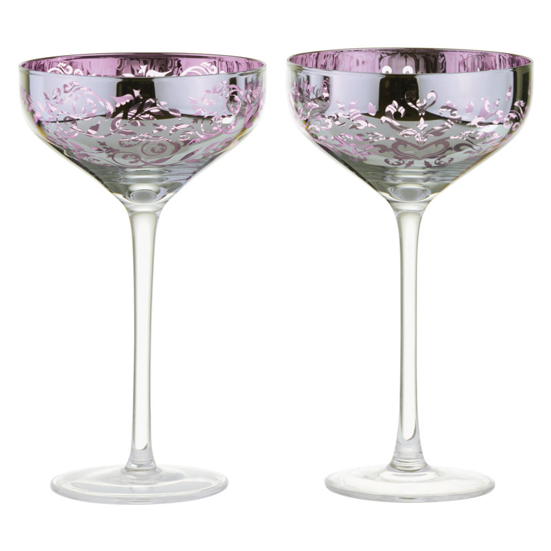 Filigree Champagne Saucers Lilac