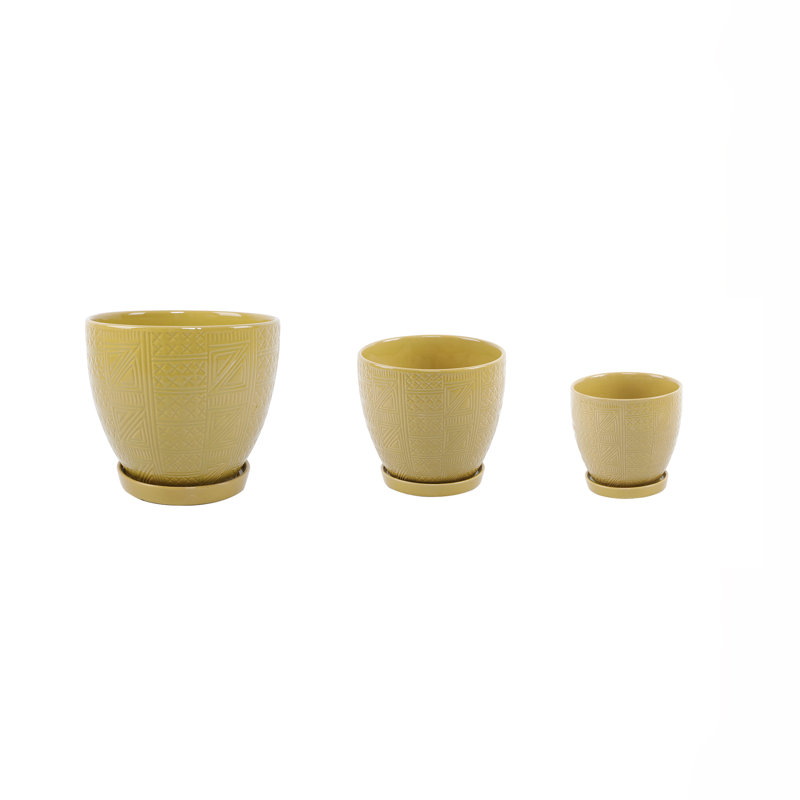 Ensemble de pots à fleurs en céramique 3 pièces