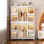 Organisateur de garde-robe portatif avec 12 portes magnétiques, 12 cubes, 2 tringles de suspension et 16 cintres pour un rangement efficace des vêtements