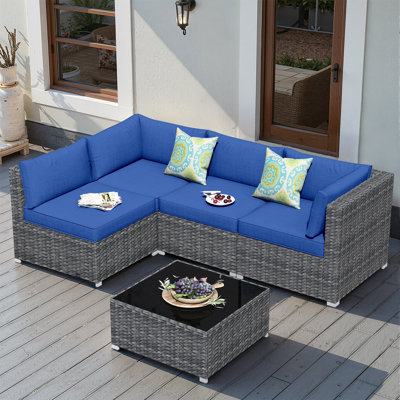 5 Piece Sectional Seating Group with Cushions