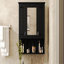 Armoire à pharmacie murale 35 po x 28 po, armoire de salle de bain moderne avec miroir, armoire à miroir avec tablettes ouvertes-1448013842