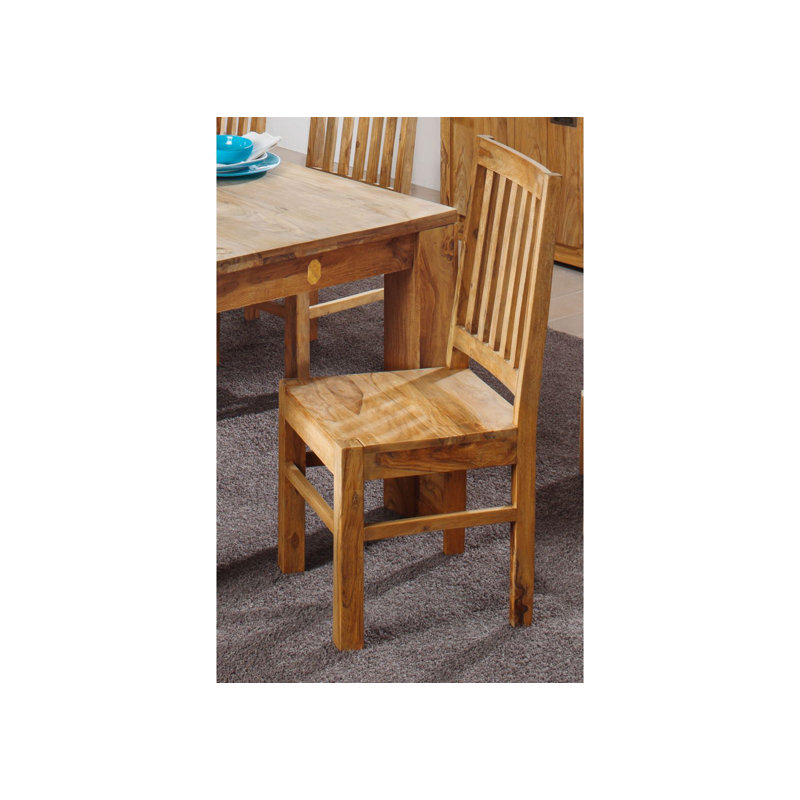 Nature Brown 45cm H Solid Wood Side Chair in Brown