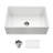 Houzer 33 in  Fireclay Apron Front Farmhouse Kitchen Sink w/ Strainer, Grid - PTG-4300 WH-C