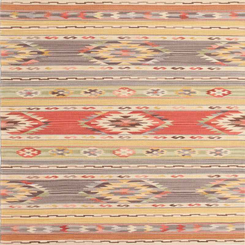 Tapis orange/jaune contemporain, Carré 4 pi