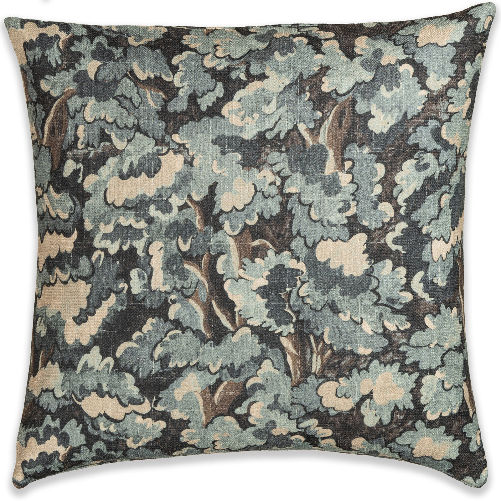  Cascade Abstract Botanical Accent Pillow, Blue, Square 18", Polyester