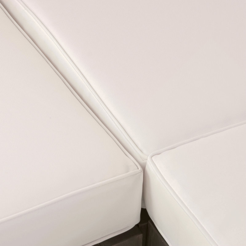 BANC D'angle droit et table basse, blanc, Blanc