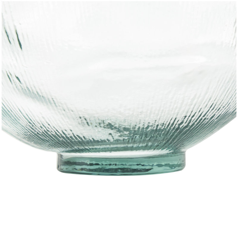 Recycled glass handmade ribbed spanish bottle decorative vase Eugenia, Transparent