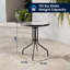 Amlie 23.75" Round Glass Metal Table with 2 Rattan Stack Chairs
