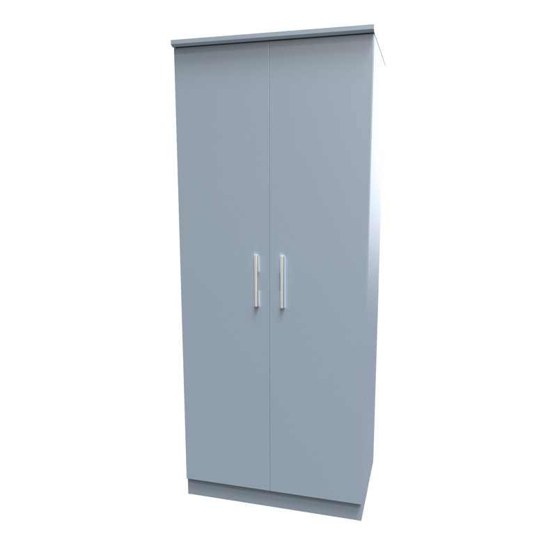 Fully Assembled Contrast 2 Door Wardrobe, Denim Blue