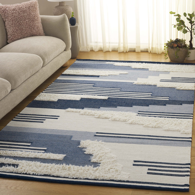 Kenya 280 Hand Woven 80% Wool; 20% Cotton Geometric Rug, Rectangle 6' x 9'