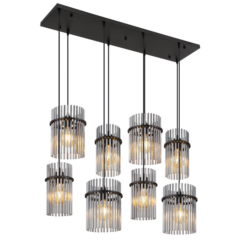 Decole 8 - Light Pendant, Matt black, Smoke colour