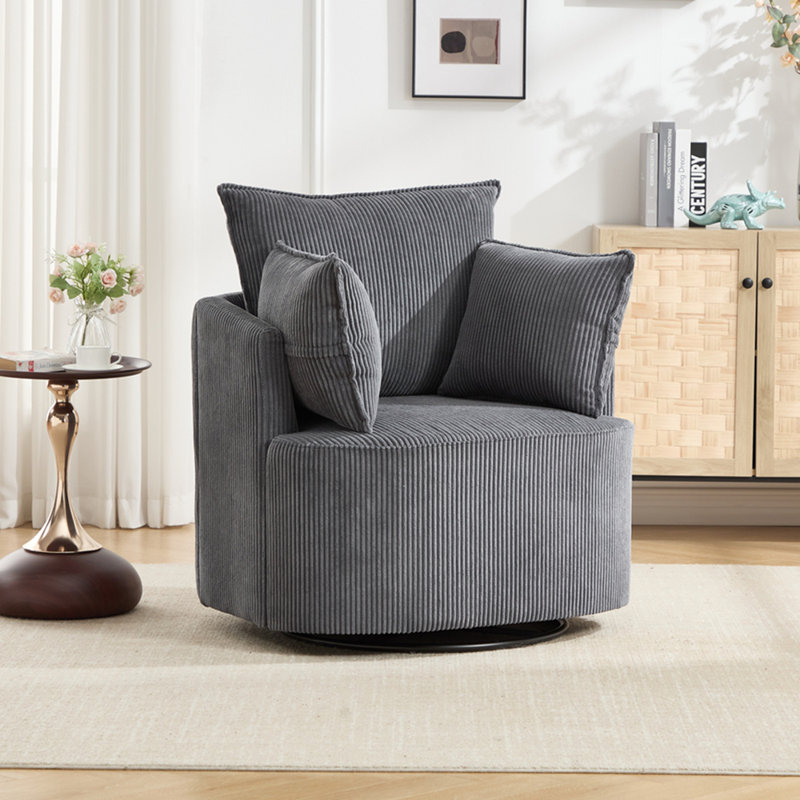 Fauteuil pivotant pour le salon ou le bureau, Gris