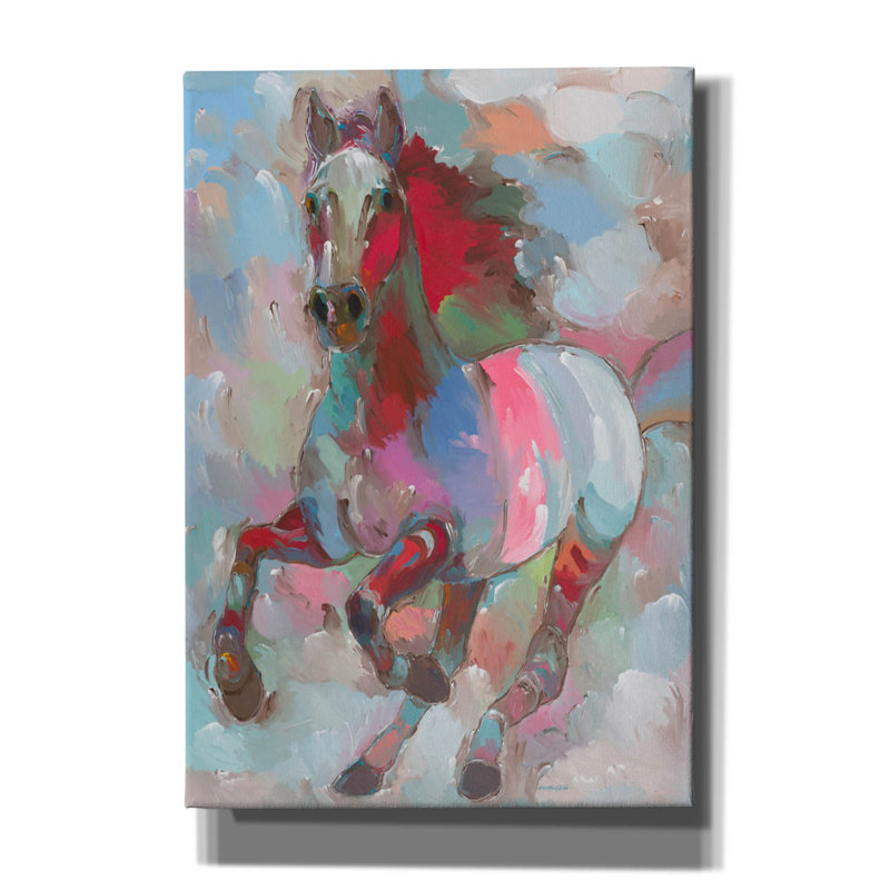 «Elikia Fiery Stallion on Canvas» par Hooshang Khorasani, reproduction, H 26 po x l 18 po x P 0,75 po