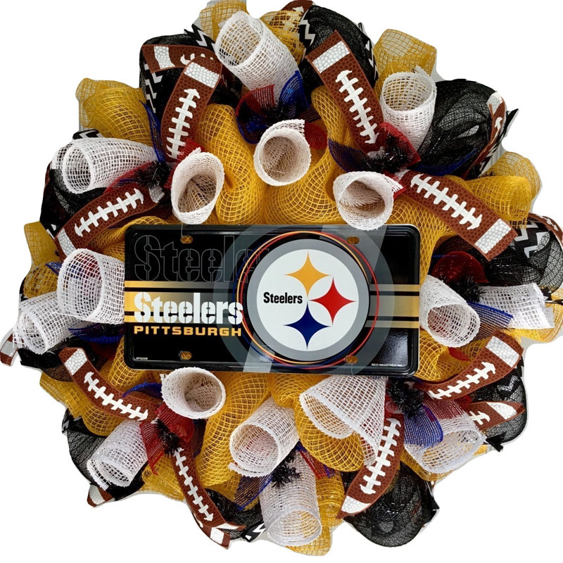 Football Wreath Pittsburgh Steelers