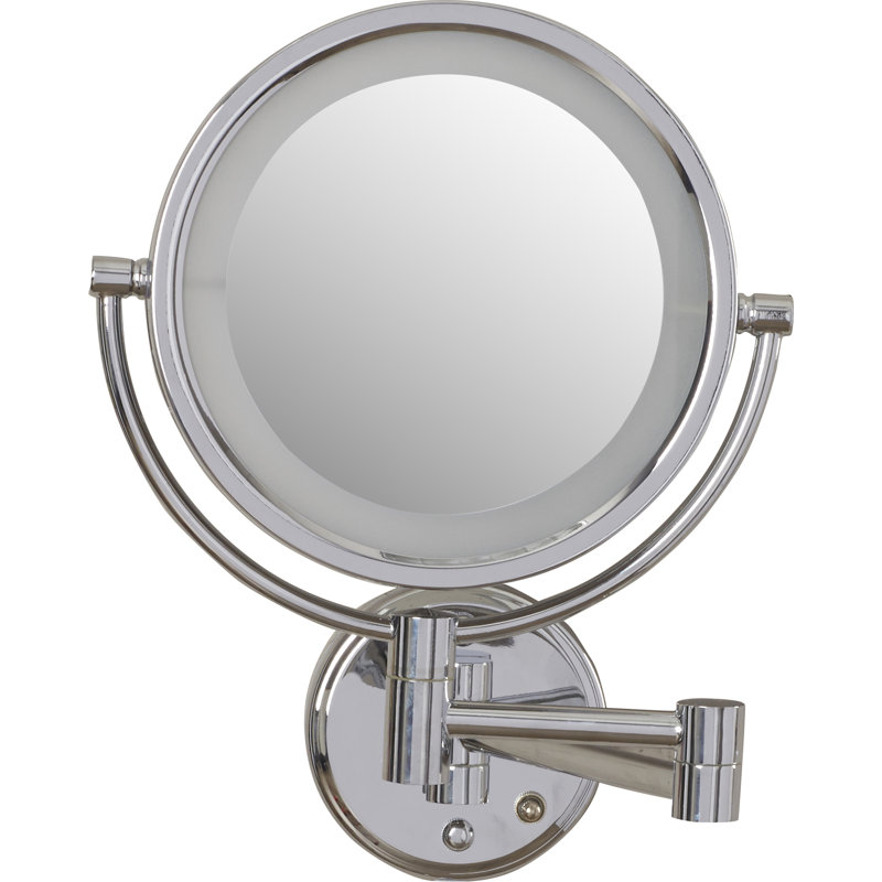 Miroir de maquillage mural lumineux 8,5 po Ayen, Chrome