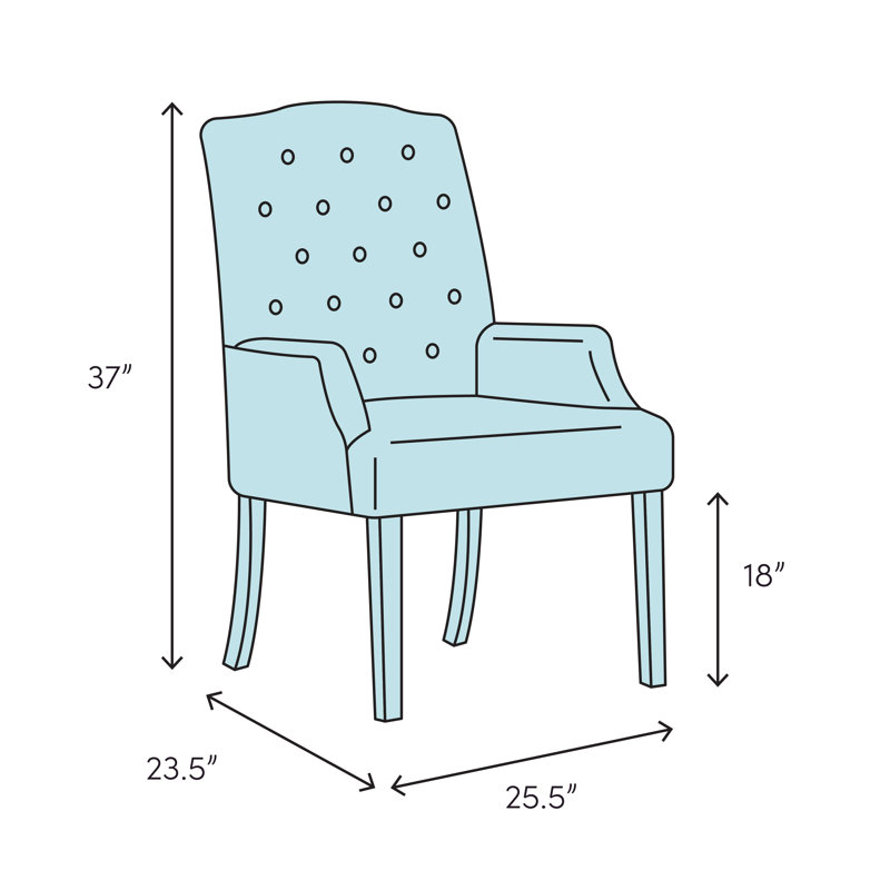 Chaise avec accoudoirs rembourrée Carson Harristown, Beige Océan