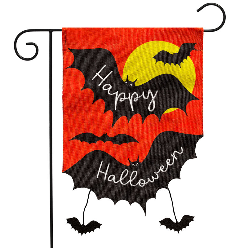 Drapeau de jardin «Happy Halloween Bats»
