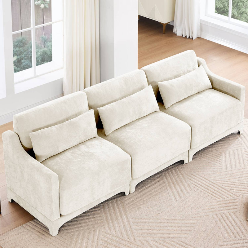 Canapé 106 po en chenille, Beige