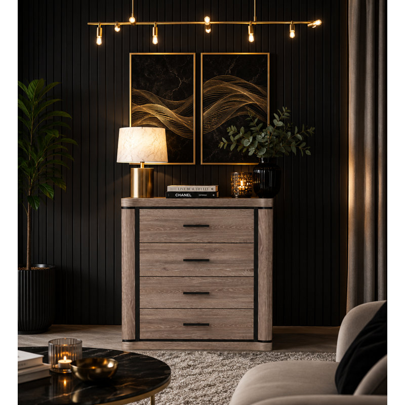 Temmo Laminate Rectangle Accent Chest, Truffle oak