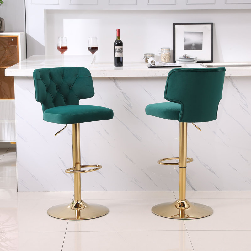 Tabouret pivotant à hauteur réglable Jervaris, Émeraude