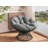 41.5" Ergonomic Wicker Chair With 360° Swivel, Thick Cushion, Iron Frame-2037064363