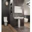 Maya Vitreous China Rectangular 465mm Full Pedestal Basin