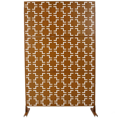 Écran d'intimité extérieur et intérieur en métal H 76 po x l 48 po, écran d'intimité décoratif autoportant pour terrasse de balcon de terrasse, panneaux de clôture d'intimité pour jardin extérieur PS105