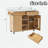 Fluted Kitchen Island With Drop Leaf, Power Outlet, Adjustable Shelves, 2 Doors And 2 Drawers-1297693737