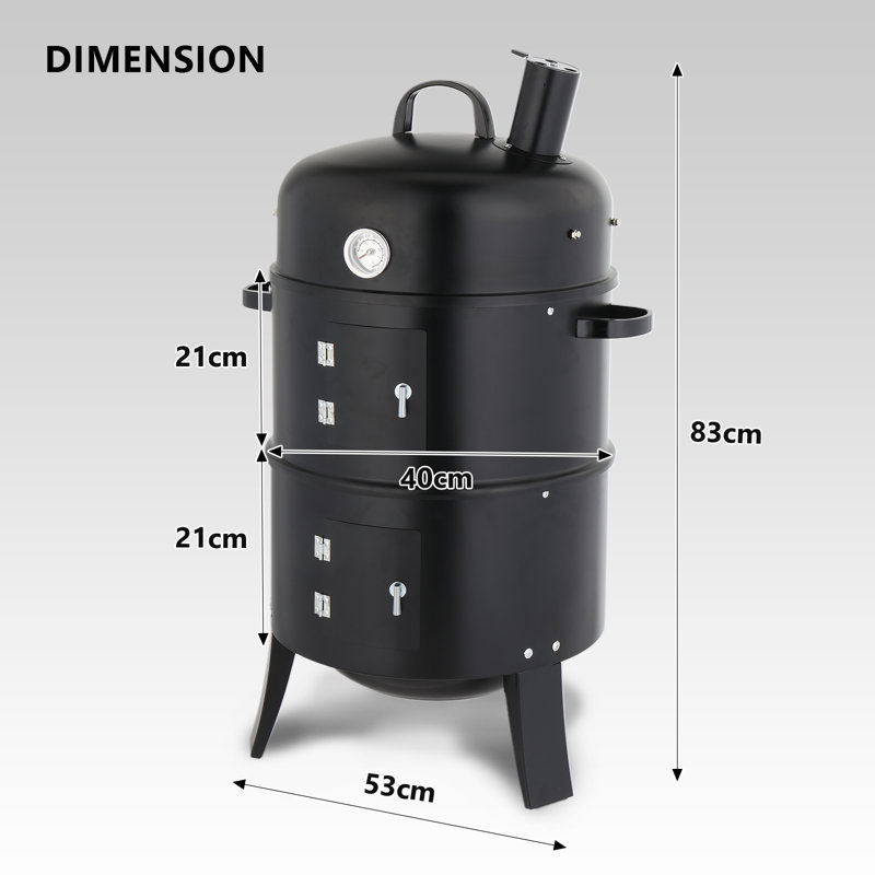 Barbecue au charbon noir de 85 cm